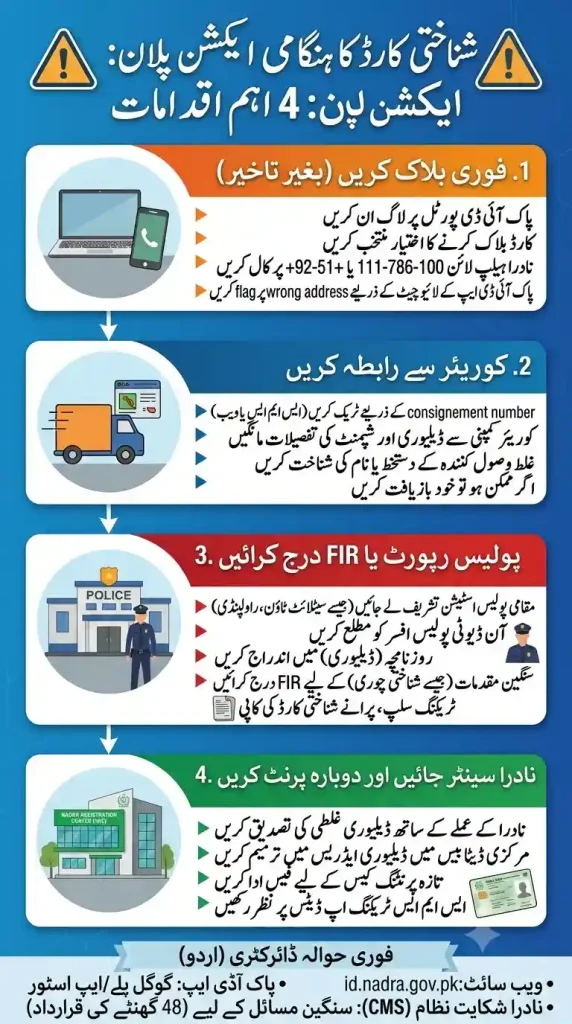 emergency action plain if you CNIC delivered to wrong address
