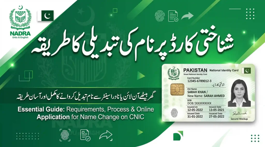 how to change name on the cnic