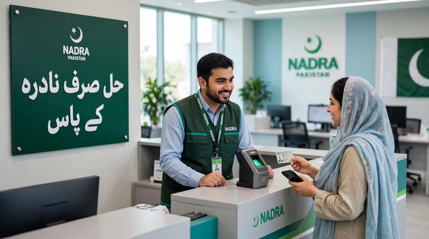 NADRA Registration Centre staff helping a citizen with a Pak ID problem