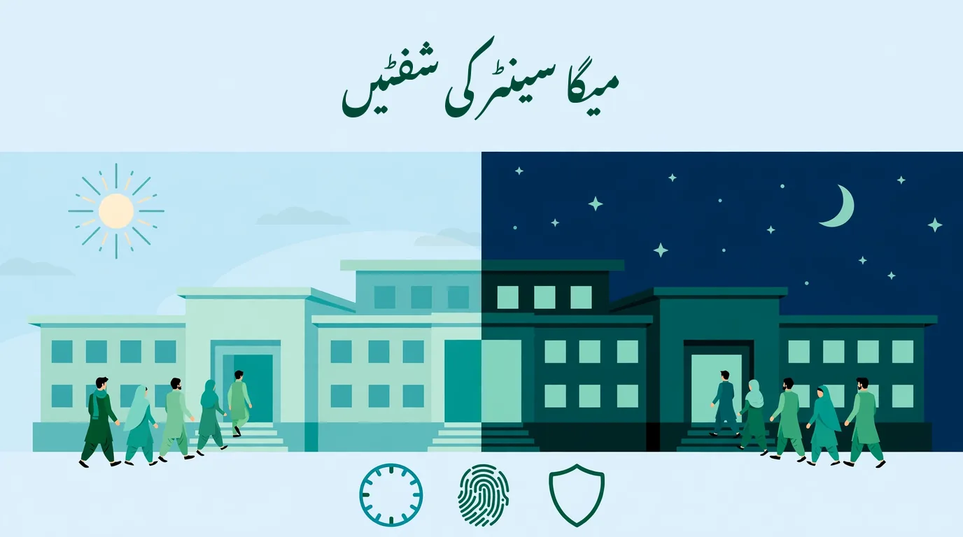 NADRA Mega Centre shifts, two shift and three shift centres